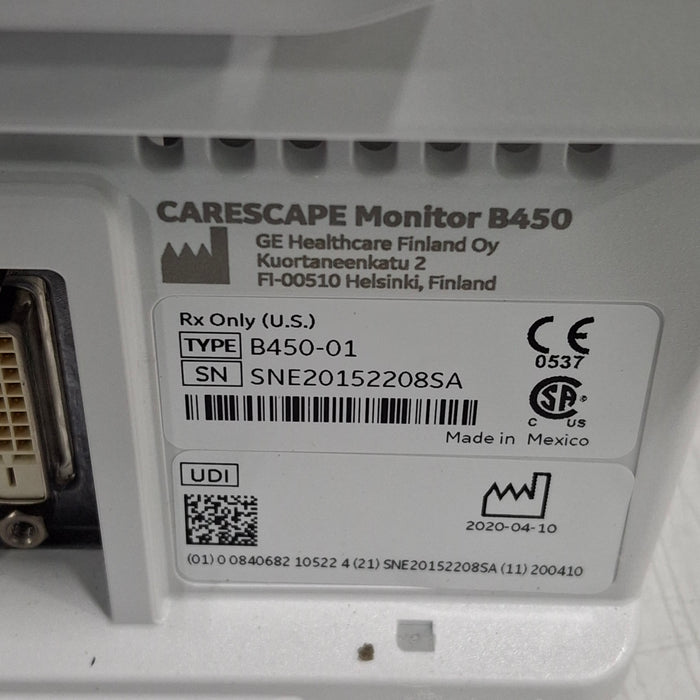 GE Healthcare Carescape B450 Critical Care Patient Monitor