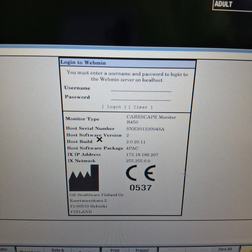 GE Healthcare GE Healthcare Carescape B450 Post Anesthesia Care Patient Monitor Patient Monitors reLink Medical