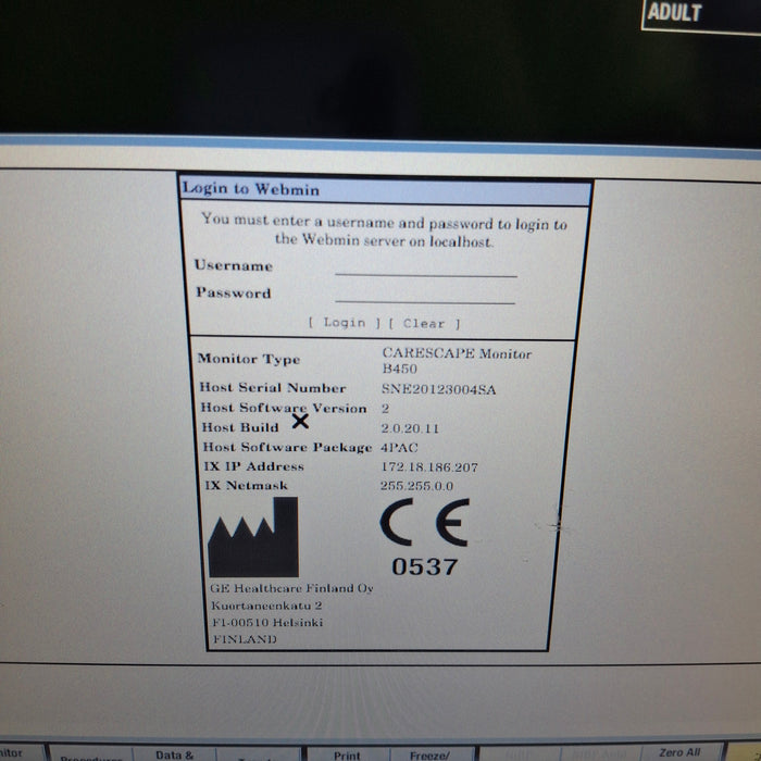 GE Healthcare GE Healthcare Carescape B450 Post Anesthesia Care Patient Monitor Patient Monitors reLink Medical