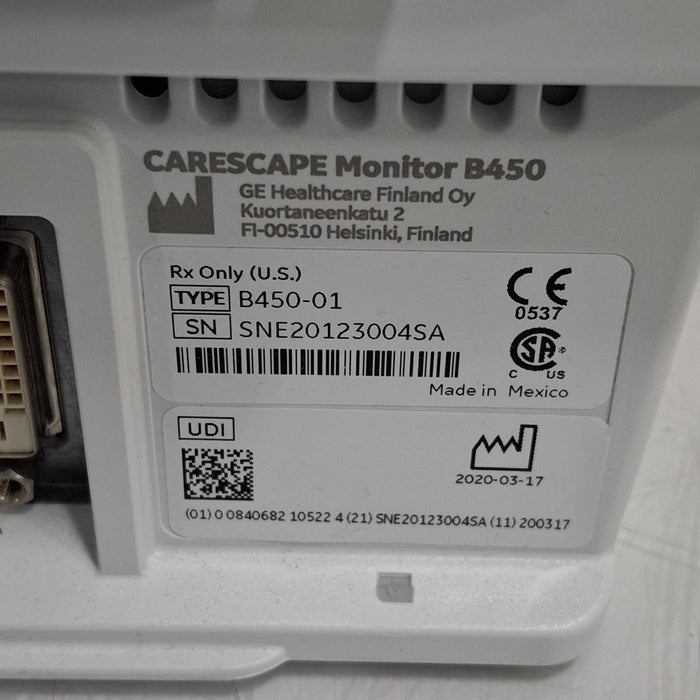 GE Healthcare GE Healthcare Carescape B450 Post Anesthesia Care Patient Monitor Patient Monitors reLink Medical
