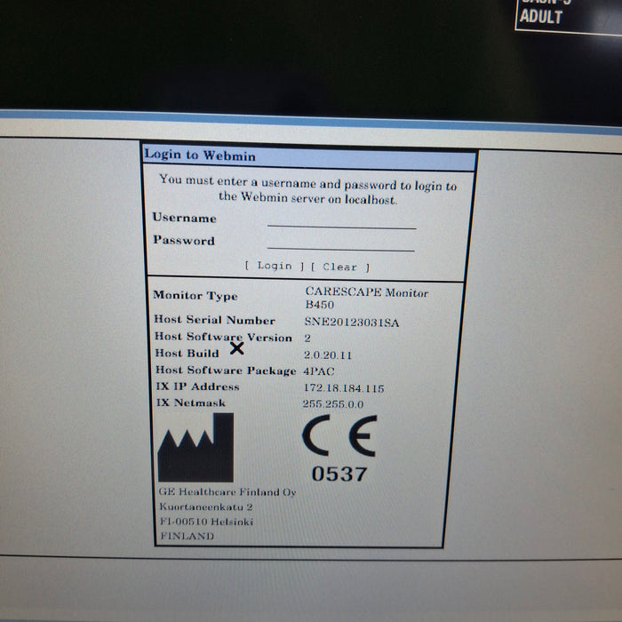 GE Healthcare GE Healthcare Carescape B450 Post Anesthesia Care Patient Monitor Patient Monitors reLink Medical