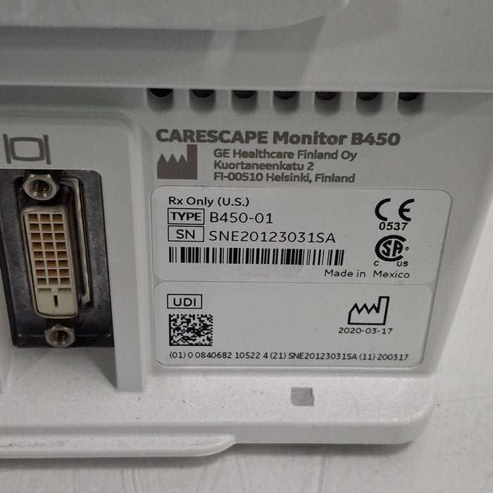 GE Healthcare GE Healthcare Carescape B450 Post Anesthesia Care Patient Monitor Patient Monitors reLink Medical