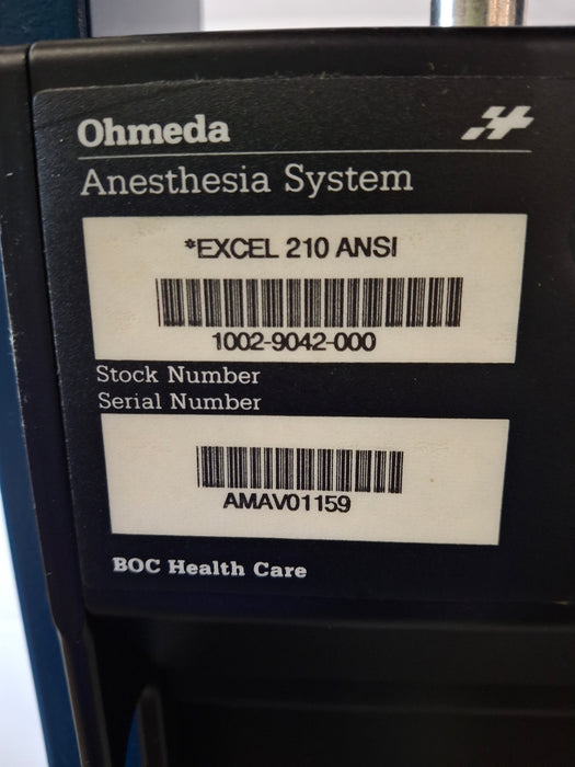 Ohmeda Medical Ohmeda Medical Excel 210 ANSI Anesthesia System Anesthesia reLink Medical