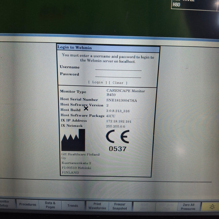 GE Healthcare GE Healthcare Carescape B450 Critical Care Patient Monitor Patient Monitors reLink Medical