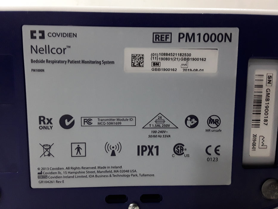 Covidien PM1000N Nellcor Bedside SPO2 Monitor