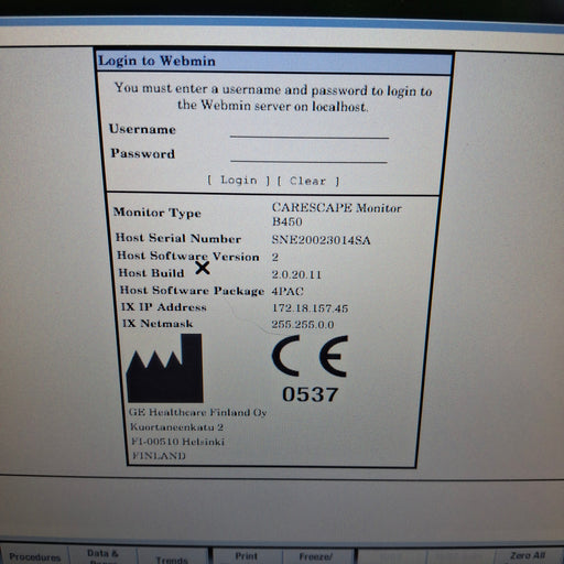 GE Healthcare GE Healthcare Carescape B450 Post Anesthesia Care Patient Monitor Patient Monitors reLink Medical