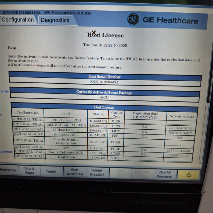 GE Healthcare Carescape B450 Critical Care Patient Monitor