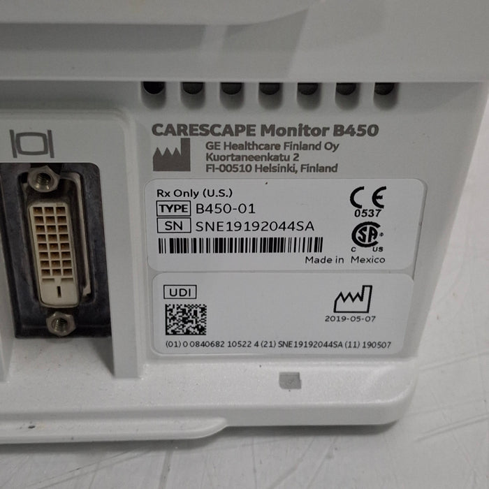 GE Healthcare Carescape B450 Critical Care Patient Monitor