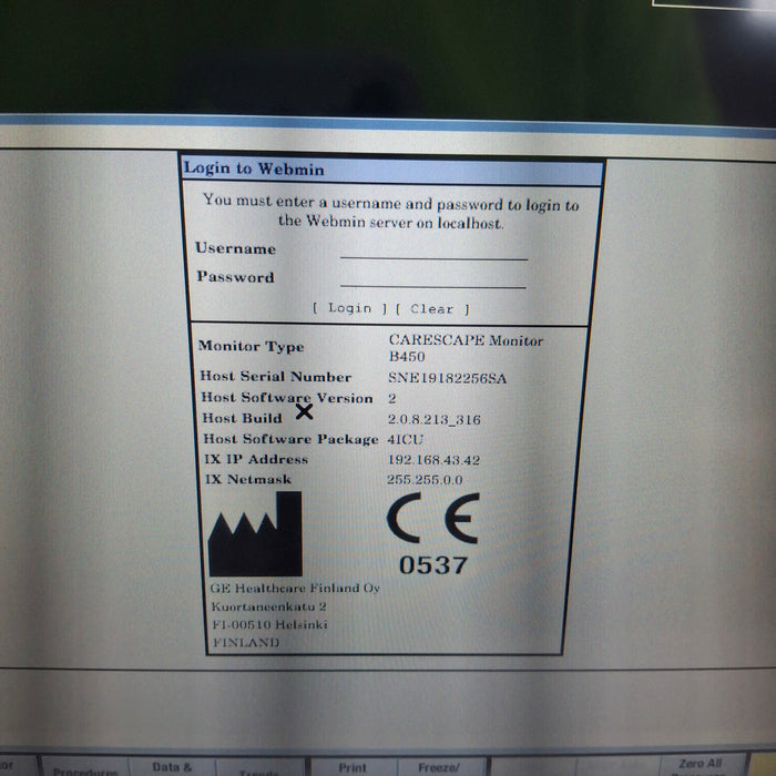 GE Healthcare Carescape B450 Critical Care Patient Monitor