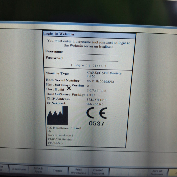 GE Healthcare GE Healthcare Carescape B450 Critical Care Patient Monitor Patient Monitors reLink Medical