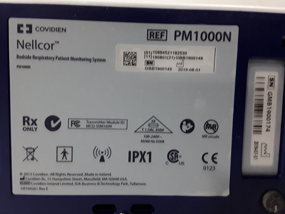 Covidien PM1000N Nellcor Bedside SPO2 Monitor