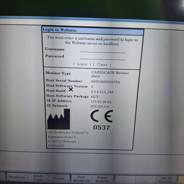GE Healthcare GE Healthcare Carescape B450 Critical Care Patient Monitor Patient Monitors reLink Medical