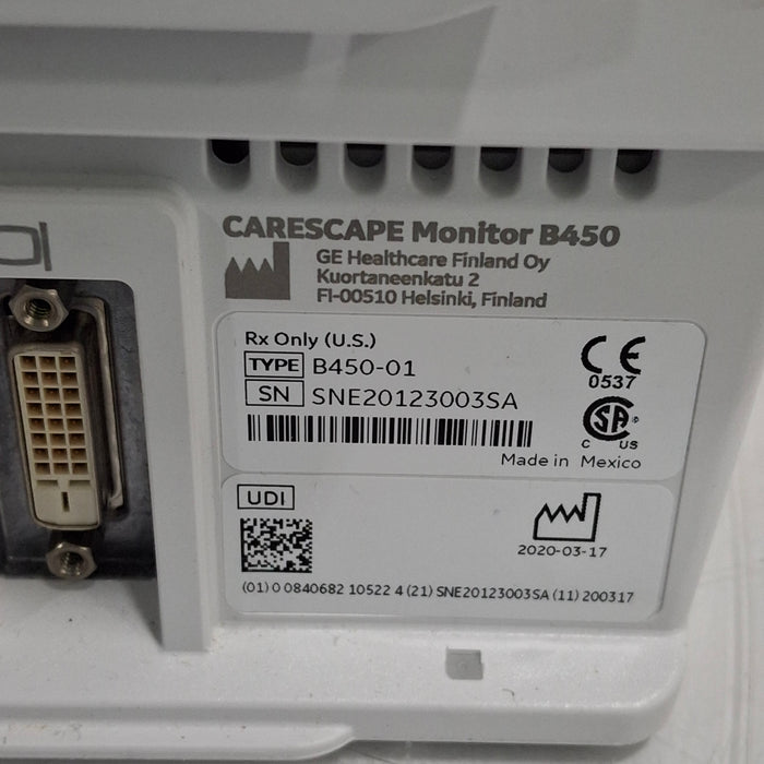 GE Healthcare GE Healthcare Carescape B450 Post Anesthesia Care Patient Monitor Patient Monitors reLink Medical