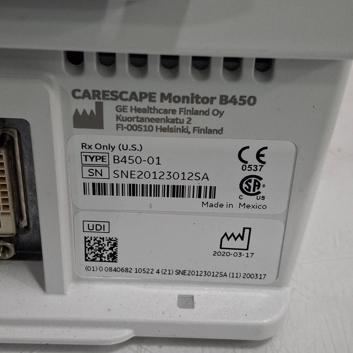 GE Healthcare GE Healthcare Carescape B450 Post Anesthesia Care Patient Monitor Patient Monitors reLink Medical