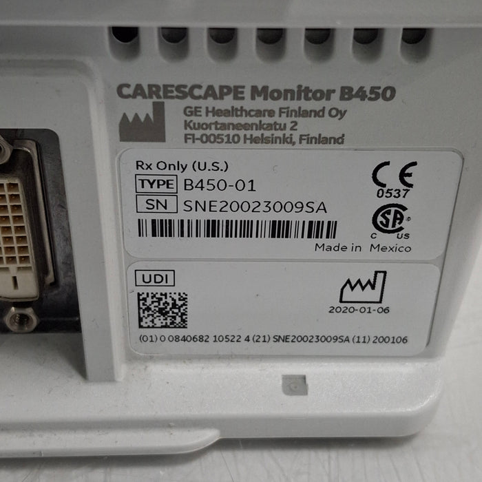 GE Healthcare GE Healthcare Carescape B450 Post Anesthesia Care Patient Monitor Patient Monitors reLink Medical