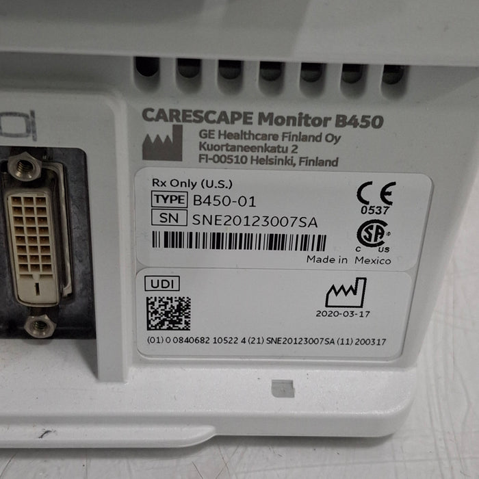 GE Healthcare GE Healthcare Carescape B450 Post Anesthesia Care Patient Monitor Patient Monitors reLink Medical
