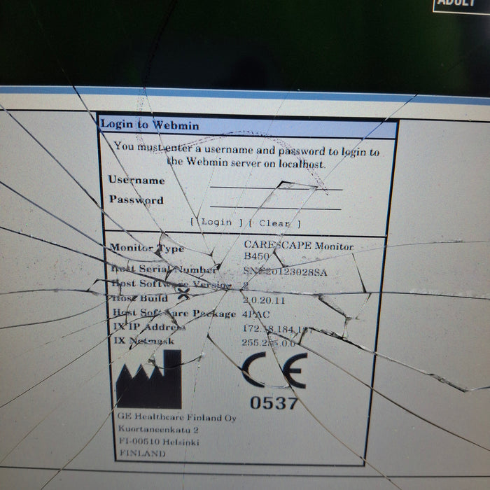 GE Healthcare Carescape B450 Post Anesthesia Care Patient Monitor