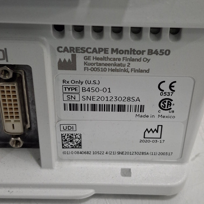 GE Healthcare Carescape B450 Post Anesthesia Care Patient Monitor