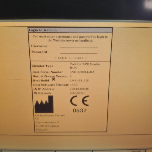 GE Healthcare GE Healthcare Carescape B450 Post Anesthesia Care Patient Monitor Patient Monitors reLink Medical