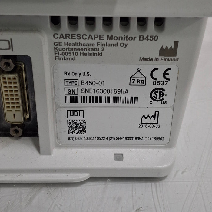 GE Healthcare GE Healthcare Carescape B450 Post Anesthesia Care Patient Monitor Patient Monitors reLink Medical