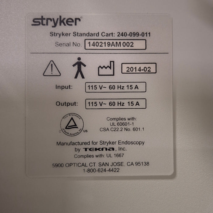 Stryker 240-099-011 Standard Cart