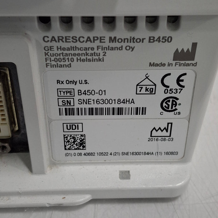 GE Healthcare GE Healthcare Carescape B450 Post Anesthesia Care Patient Monitor Patient Monitors reLink Medical