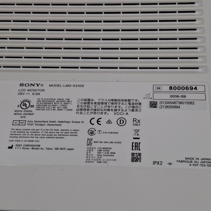 Sony LMD-X310S 31" 4K LCD Display
