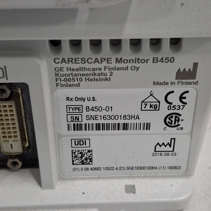 GE Healthcare GE Healthcare Carescape B450 Post Anesthesia Care Patient Monitor Patient Monitors reLink Medical