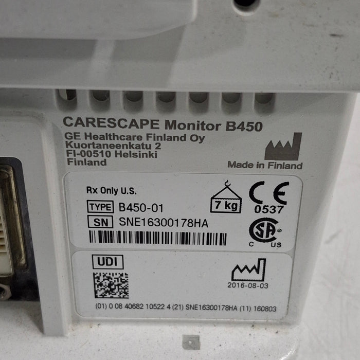 GE Healthcare GE Healthcare Carescape B450 Post Anesthesia Care Patient Monitor Patient Monitors reLink Medical