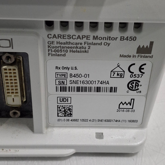 GE Healthcare GE Healthcare Carescape B450 Post Anesthesia Care Patient Monitor Patient Monitors reLink Medical