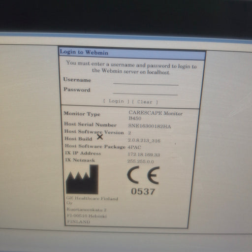 GE Healthcare GE Healthcare Carescape B450 Post Anesthesia Care Patient Monitor Patient Monitors reLink Medical