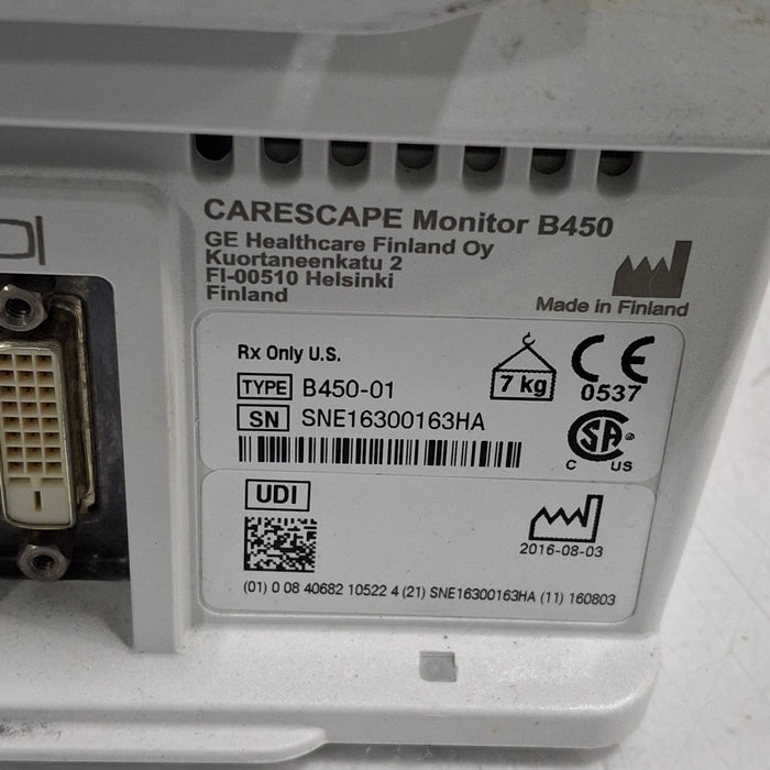 GE Healthcare GE Healthcare Carescape B450 Post Anesthesia Care Patient Monitor Patient Monitors reLink Medical