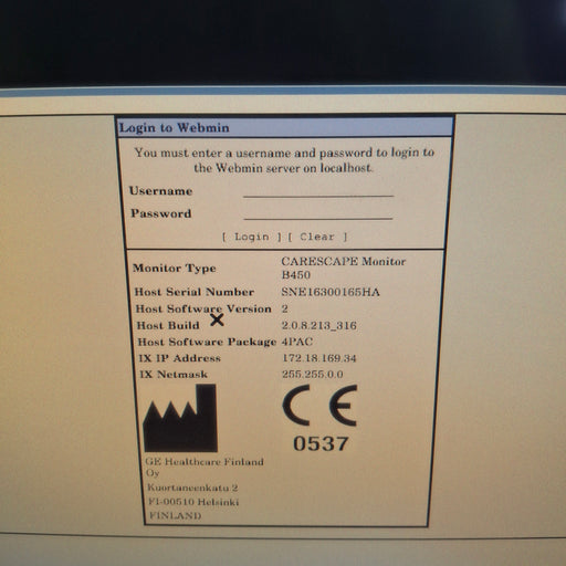 GE Healthcare GE Healthcare Carescape B450 Post Anesthesia Care Patient Monitor Patient Monitors reLink Medical