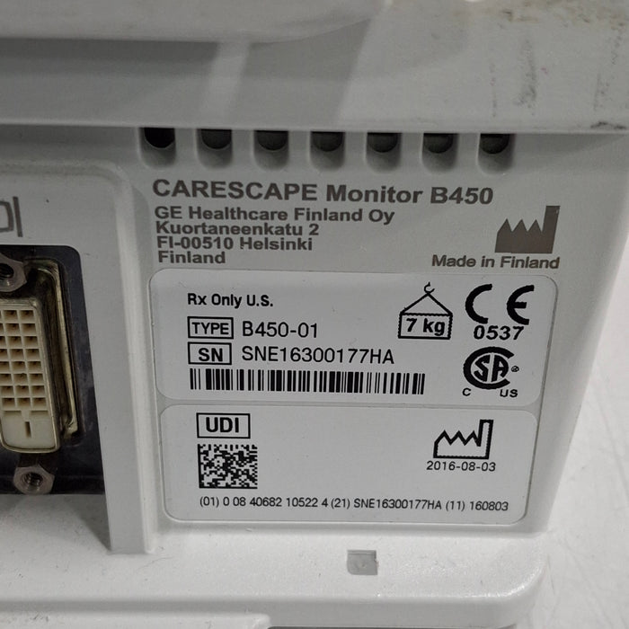 GE Healthcare GE Healthcare Carescape B450 Post Anesthesia Care Patient Monitor Patient Monitors reLink Medical