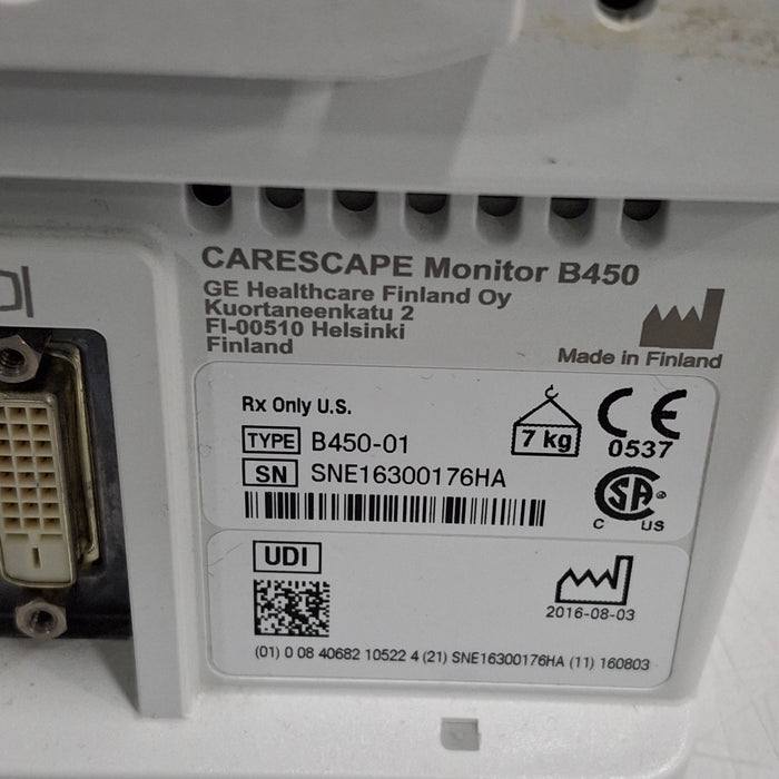 GE Healthcare GE Healthcare Carescape B450 Post Anesthesia Care Patient Monitor Patient Monitors reLink Medical