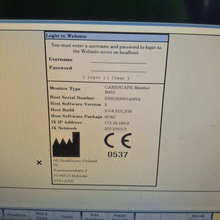 GE Healthcare GE Healthcare Carescape B450 Post Anesthesia Care Patient Monitor Patient Monitors reLink Medical