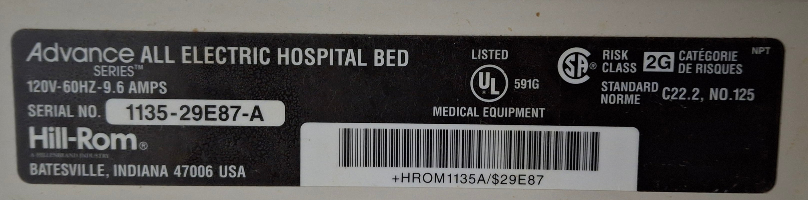 Hill-Rom Hill-Rom Advance All Electric Hospital Bed Beds & Stretchers reLink Medical