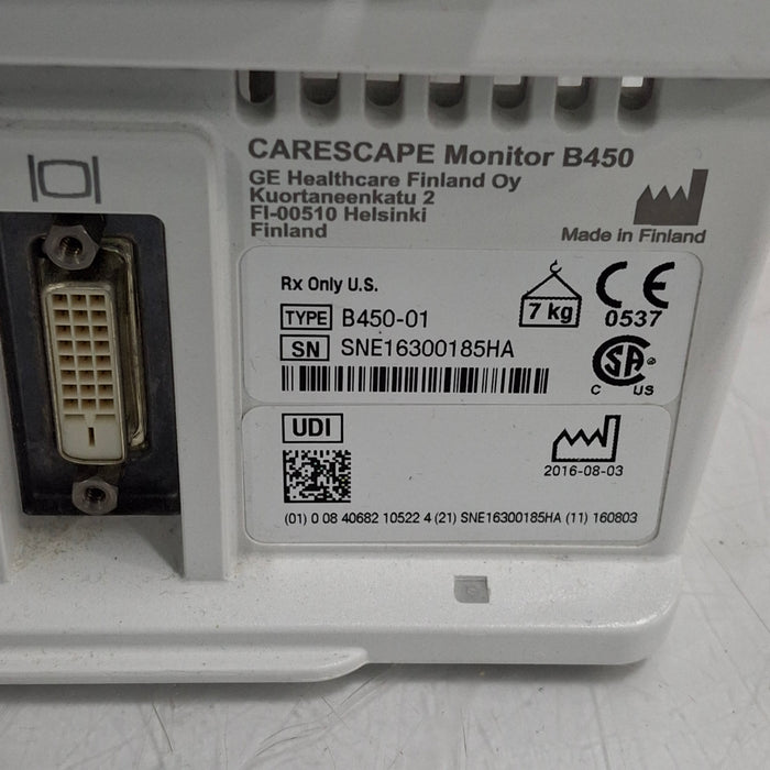 GE Healthcare GE Healthcare Carescape B450 Post Anesthesia Care Patient Monitor Patient Monitors reLink Medical