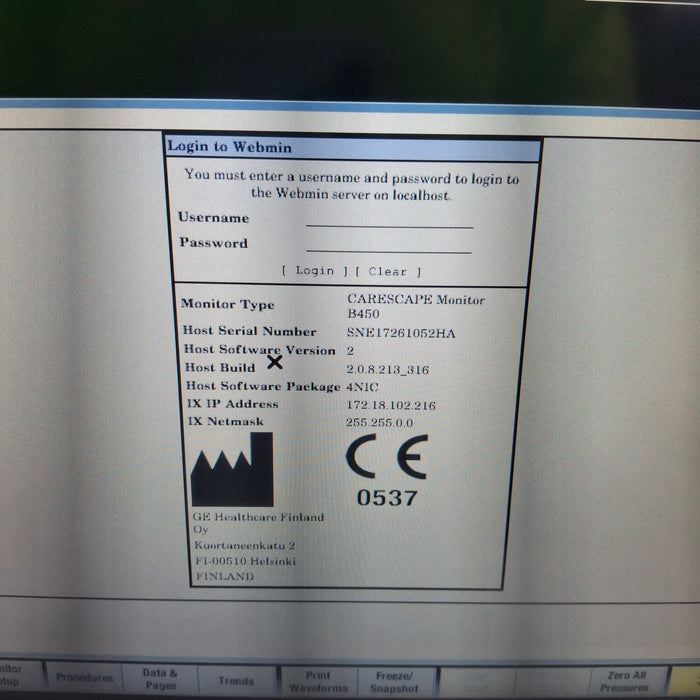 GE Healthcare GE Healthcare Carescape B450 Neonatal Care Patient Monitor Patient Monitors reLink Medical