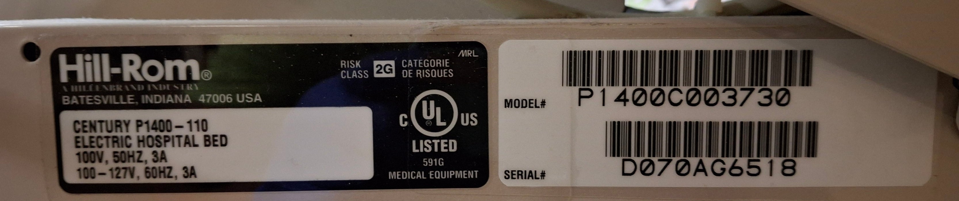 Hill-Rom Hill-Rom Century P1400 Electric Hospital Bed Beds & Stretchers reLink Medical