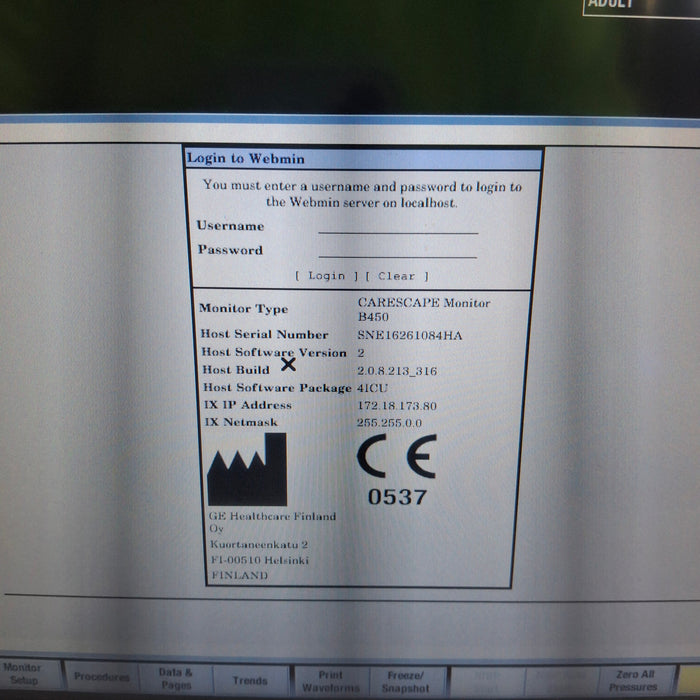 GE Healthcare GE Healthcare Carescape B450 Critical Care Patient Monitor Patient Monitors reLink Medical