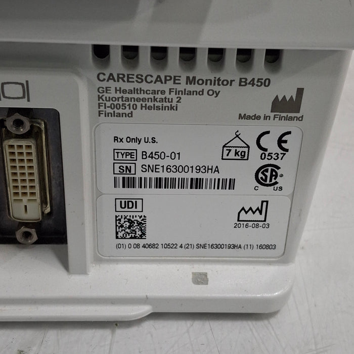 GE Healthcare GE Healthcare Carescape B450 Post Anesthesia Care Patient Monitor Patient Monitors reLink Medical
