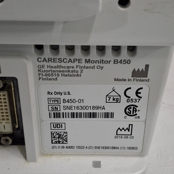 GE Healthcare Carescape B450 Post Anesthesia Care Patient Monitor