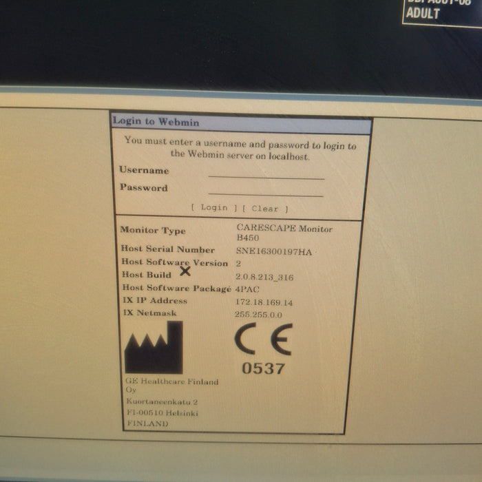 GE Healthcare GE Healthcare Carescape B450 Post Anesthesia Care Patient Monitor Patient Monitors reLink Medical