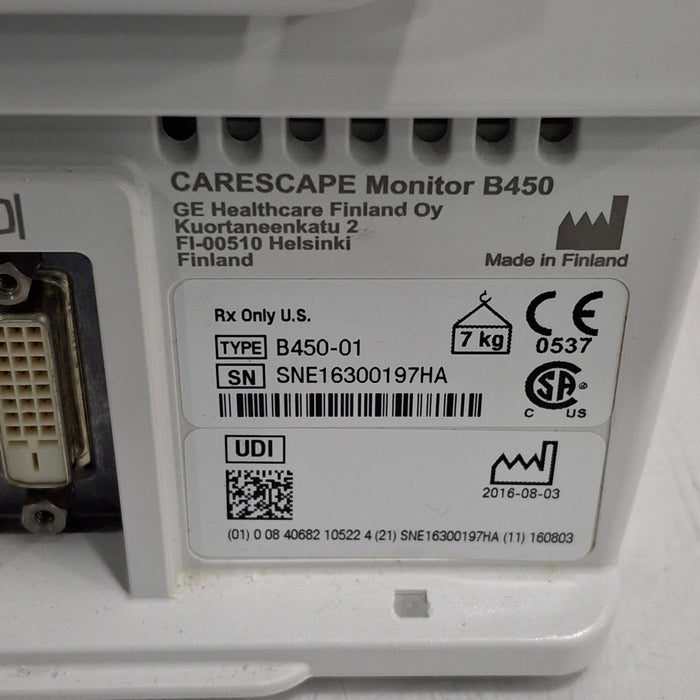 GE Healthcare GE Healthcare Carescape B450 Post Anesthesia Care Patient Monitor Patient Monitors reLink Medical