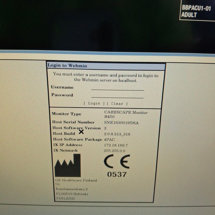GE Healthcare GE Healthcare Carescape B450 Post Anesthesia Care Patient Monitor Patient Monitors reLink Medical