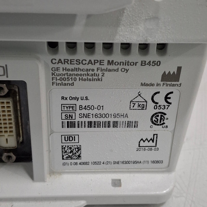 GE Healthcare GE Healthcare Carescape B450 Post Anesthesia Care Patient Monitor Patient Monitors reLink Medical