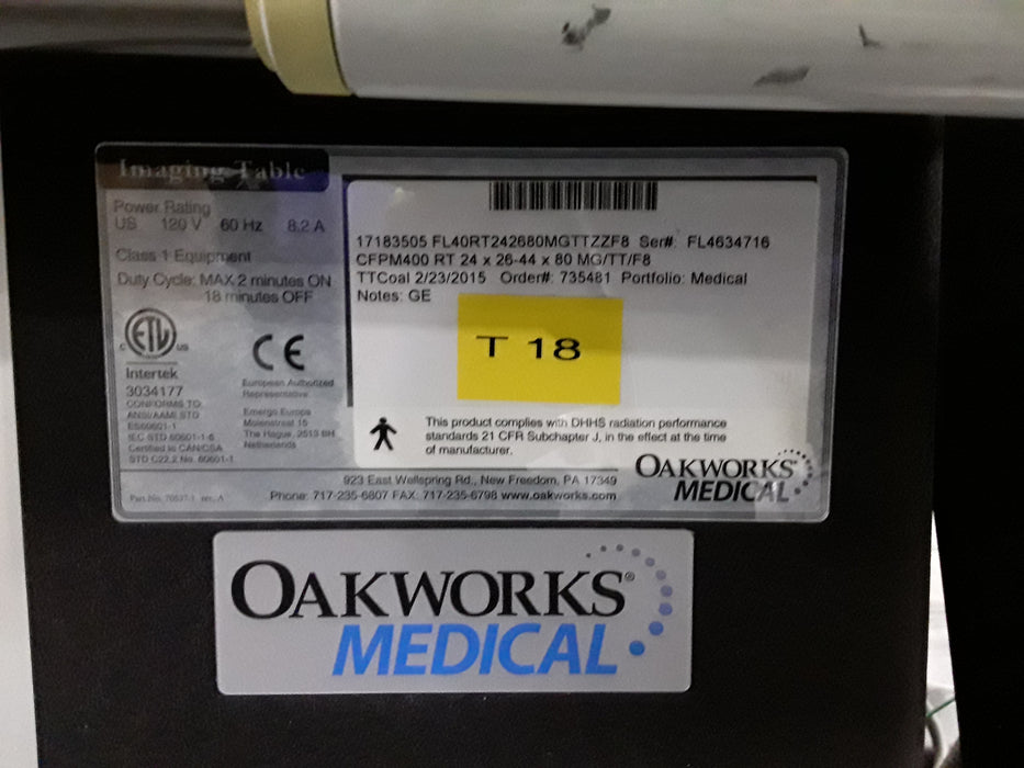 Oakworks CFPM400 C-Arm Table