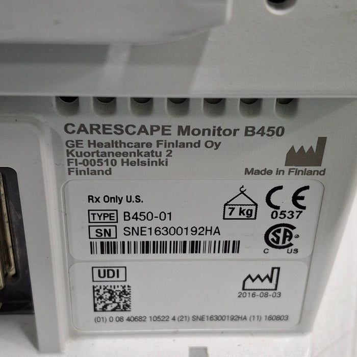 GE Healthcare GE Healthcare Carescape B450 Post Anesthesia Care Patient Monitor Patient Monitors reLink Medical