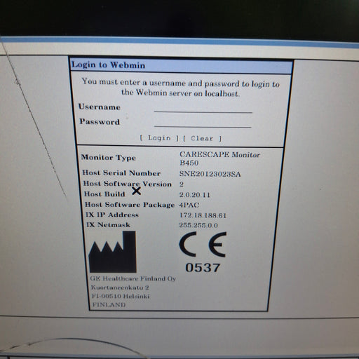 GE Healthcare GE Healthcare Carescape B450 Post Anesthesia Care Patient Monitor Patient Monitors reLink Medical